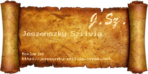 Jeszenszky Szilvia névjegykártya